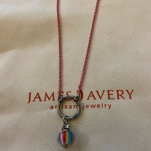James Avery Rainbow Finial with Pink Charm Holder Necklace
